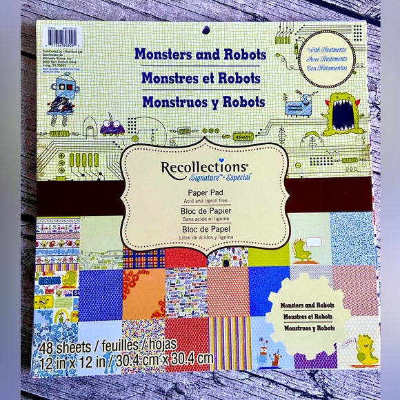 Card-stock book Monsters and Robots. Acid Free paper. Selling book w/ 21 sheets - Picture 1 of 16